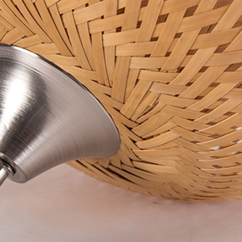 BambooAura – Oval Bambus og Jern Væglampe