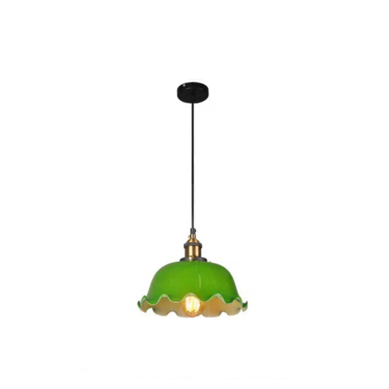 LotusGlow – Vintage Glaspendel med Lotusblade