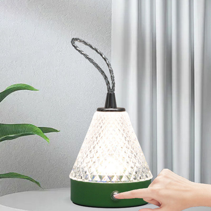 LumeOrb – Moderne Rund Metal Akryl LED Bordlampe til Soveværelser