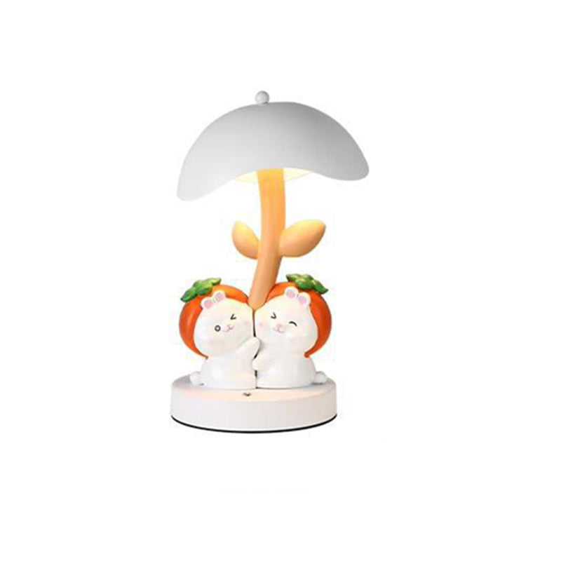 BunnyGlow – Natlampe i Harpiks med Kanin og Svampeskærm