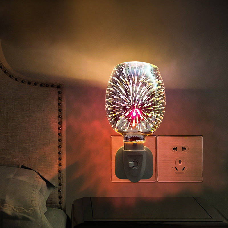 GlowSphere – Art Deco glas LED-natlampe med fyrværkerieffekt