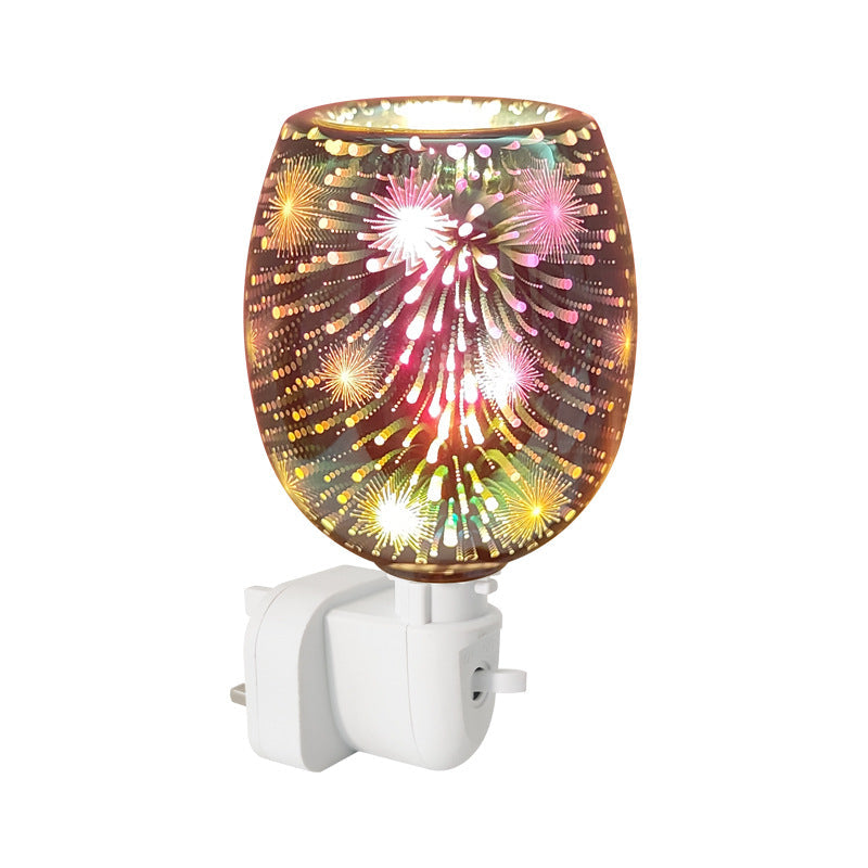 GlowSphere – Art Deco glas LED-natlampe med fyrværkerieffekt