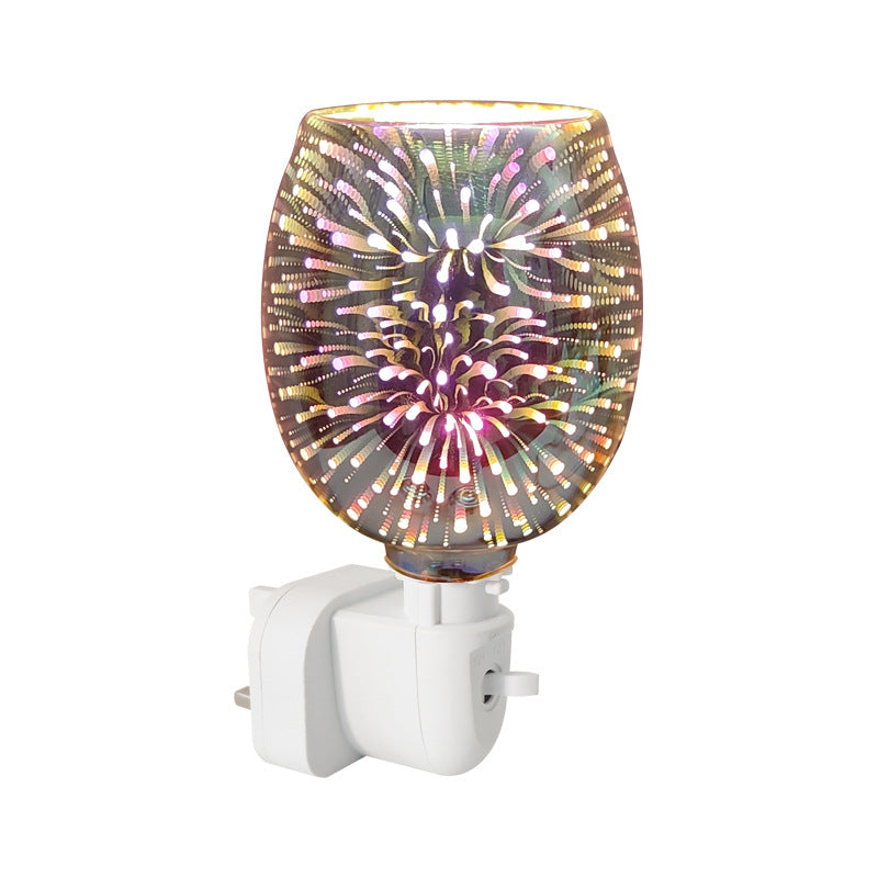 GlowSphere – Art Deco glas LED-natlampe med fyrværkerieffekt