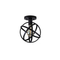 GlobeCraft – Sort retro lanterne loftslampe med flush mount