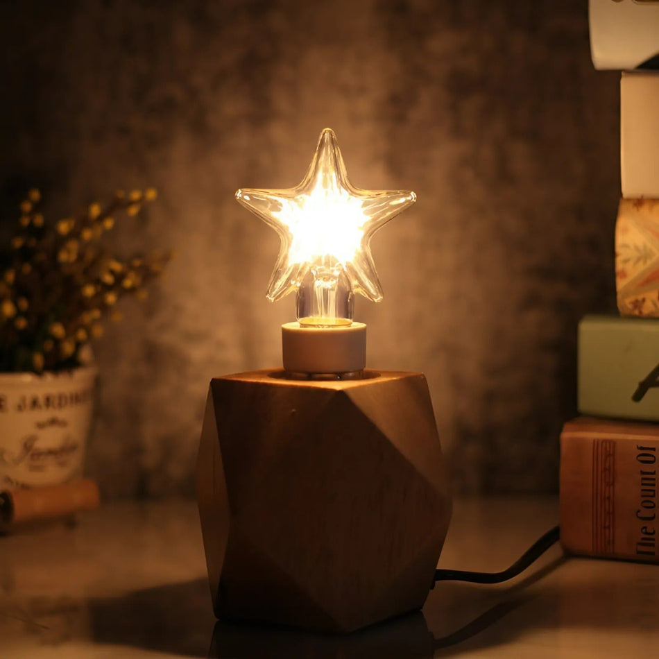 GlowStar - Vintage femstjernet LED Edison-pære med varmt lys til hyggelig dekorativ belysning