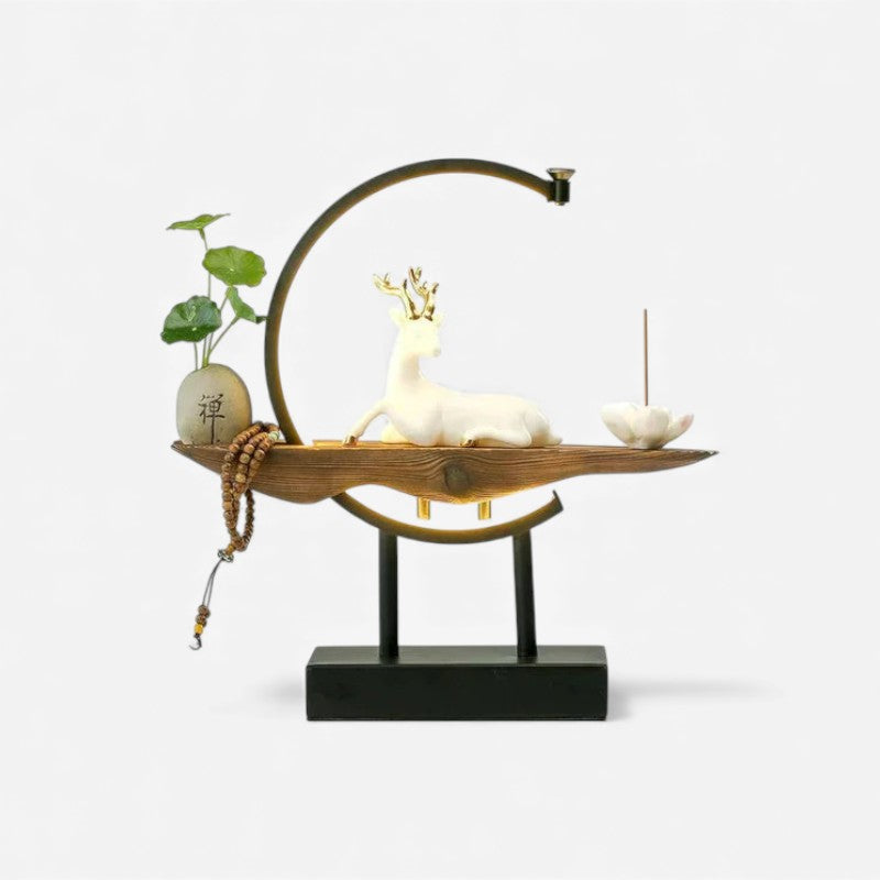 StagLume - LED Lampe med Hjortefigur og Stativ