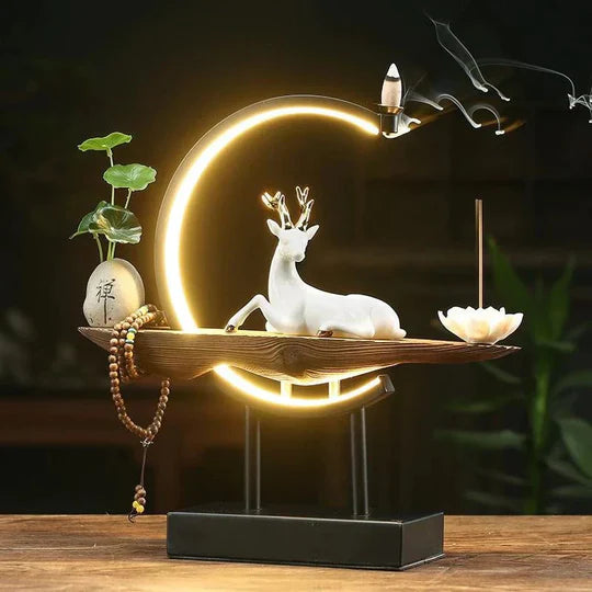 GlowStag - Hjorteinspireret røgelsebrænderlampe for en fredfyldt stemning
