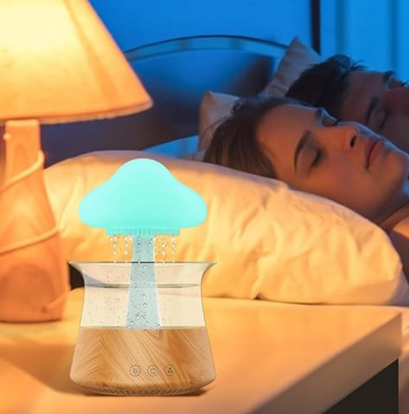 AuraGlow - Afslappende Diffuser Skyregn Med Beroligende Lys for en Fredelig Atmosfære