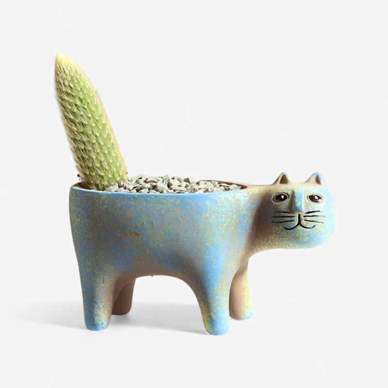 FloraPaw - Dekorativ katteinspireret blomsterpotte til indendørs udstilling