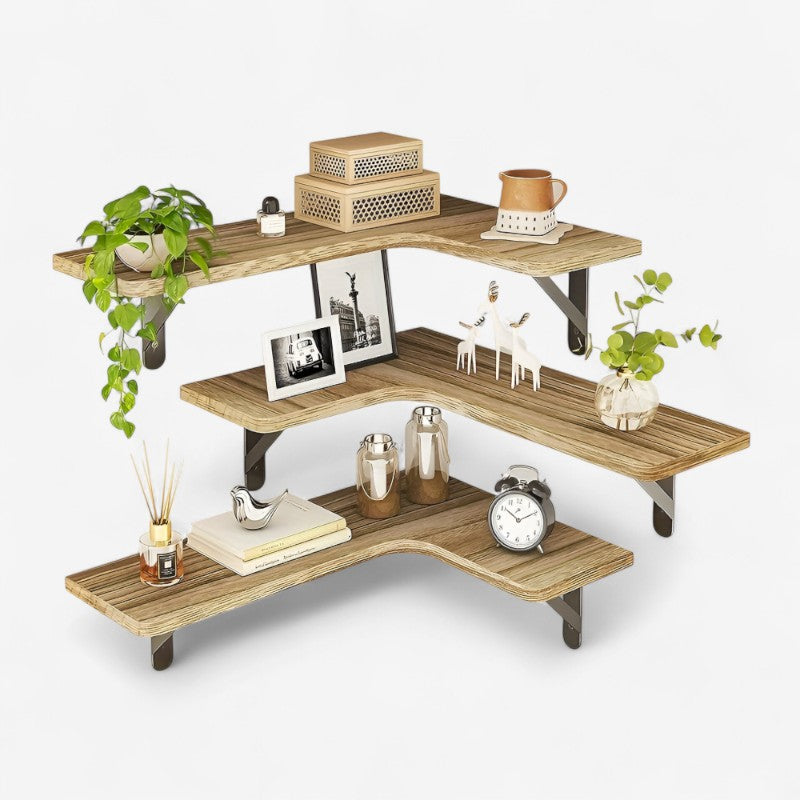 CornerNest – Vægmonteret Hjørnehyldesæt til Indendørs Brug