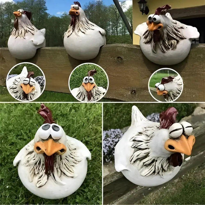 ChickChuckle - Charmerende keramiske kyllingeskulpturer til have og hegn