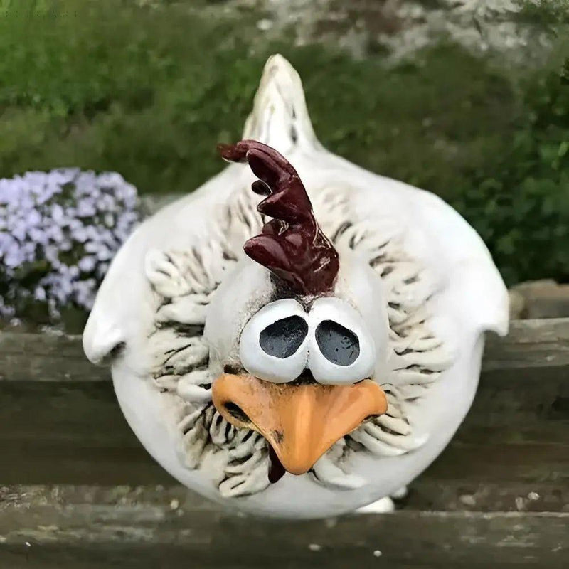 ChickChuckle - Charmerende keramiske kyllingeskulpturer til have og hegn