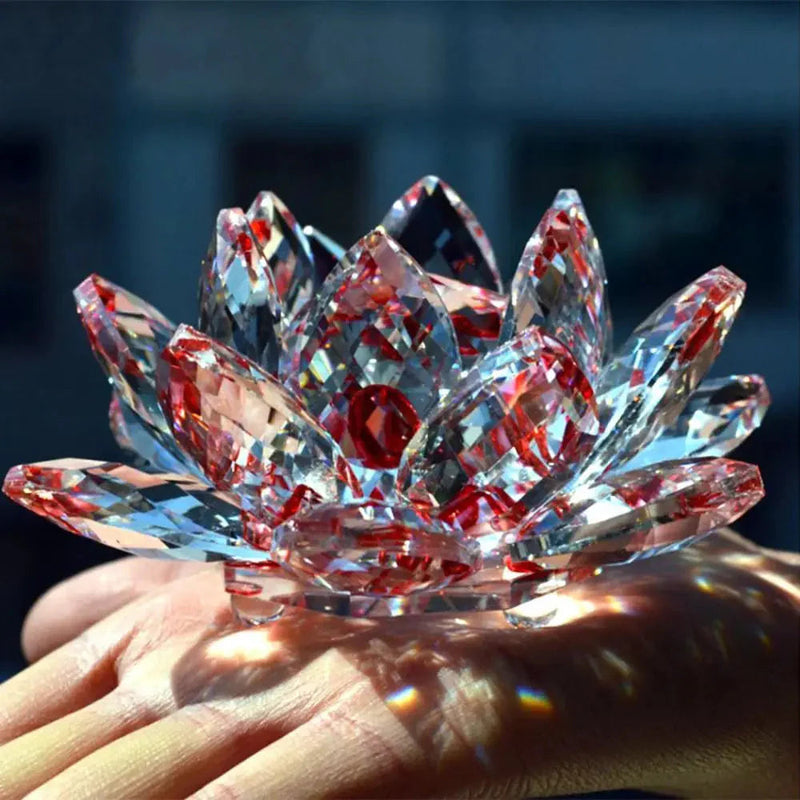 GlowBloom - Kompakt lotus figur med multi facetteret finish til bordindretning