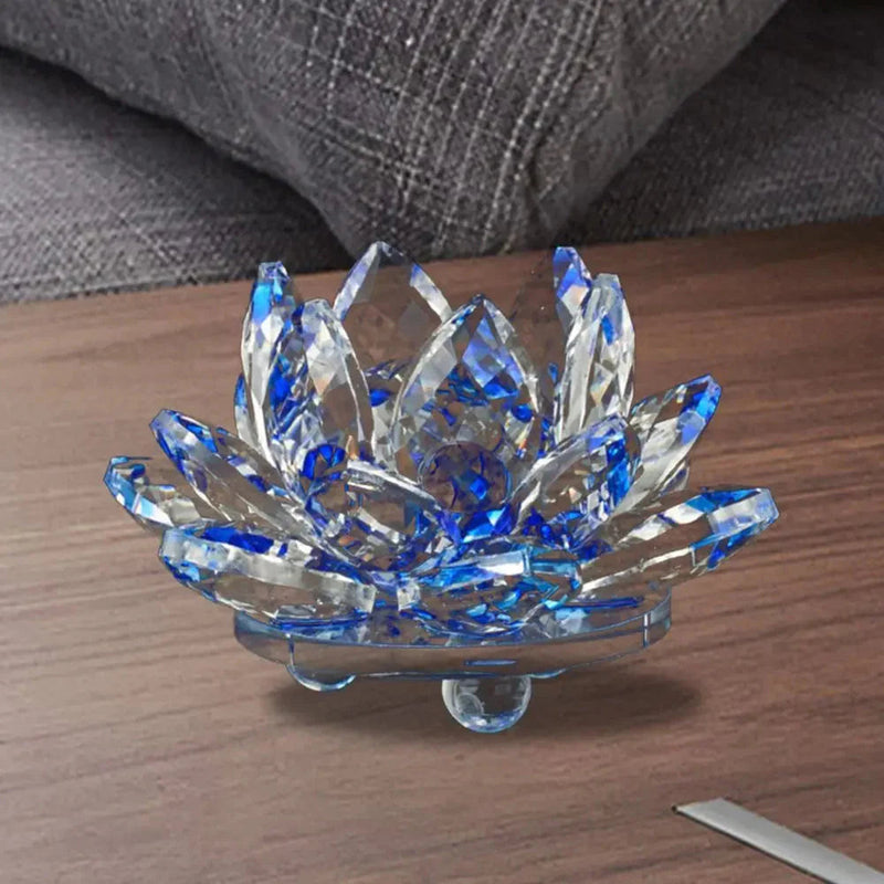 GlowBloom - Kompakt lotus figur med multi facetteret finish til bordindretning
