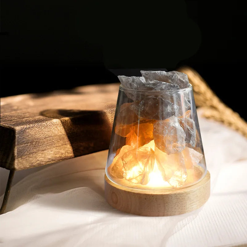 SaltAura – Himalaya salt natlampe med diffusor til æteriske olier og blødt omgivende lys