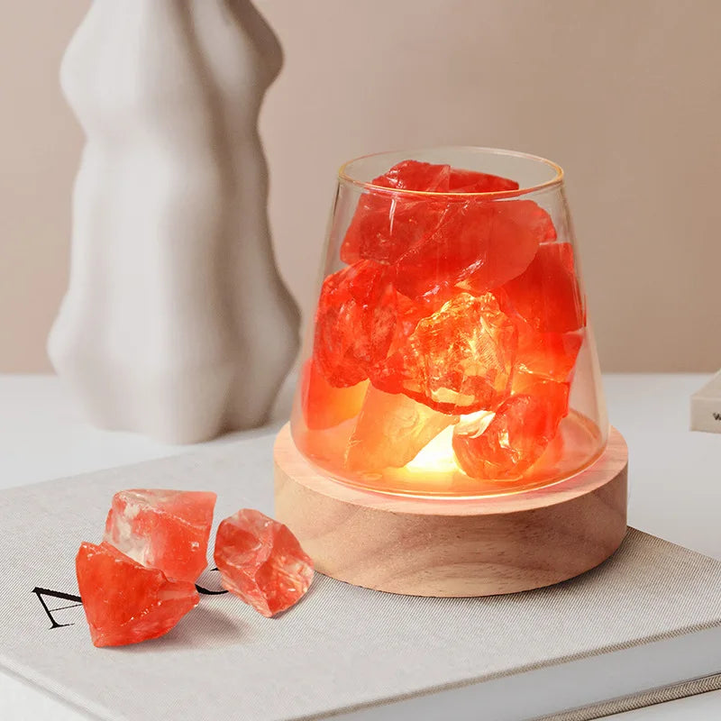 SaltAura – Himalaya salt natlampe med diffusor til æteriske olier og blødt omgivende lys