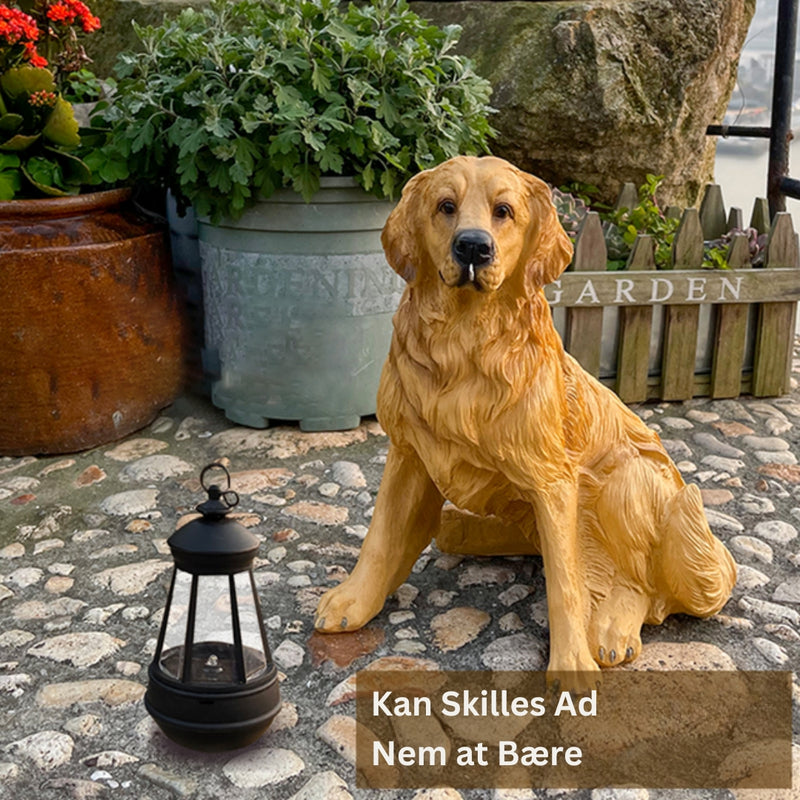 PuppyGlow –Solar Lanterne Med Playful Hundestatue til Udendørs Charme