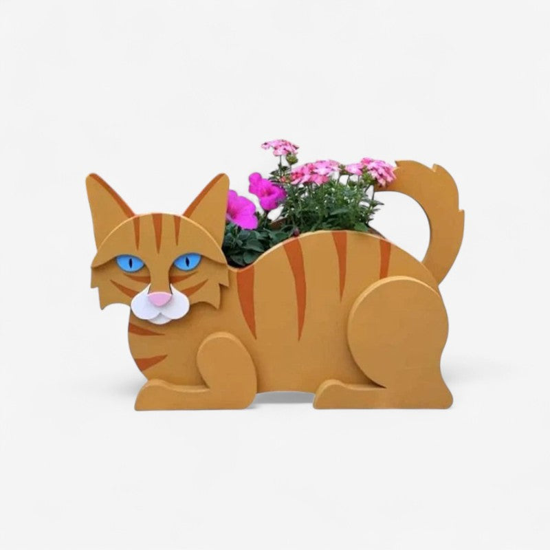 KittyBloom - Dekorativ Blomster Vase med Katteinspireret Design