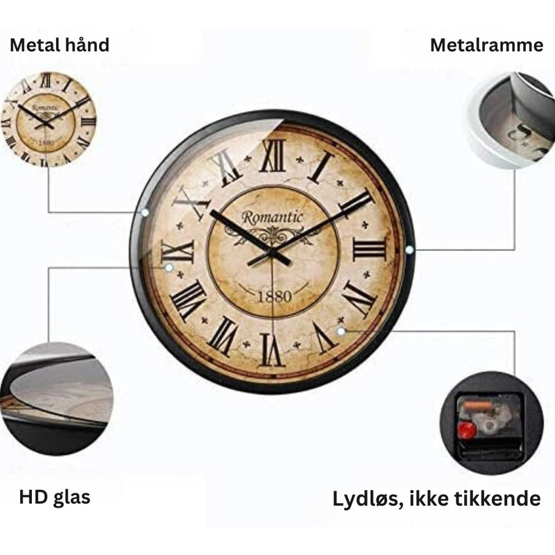 EchoTime - Vintage Inspireret Vægur til Klassisk Charme