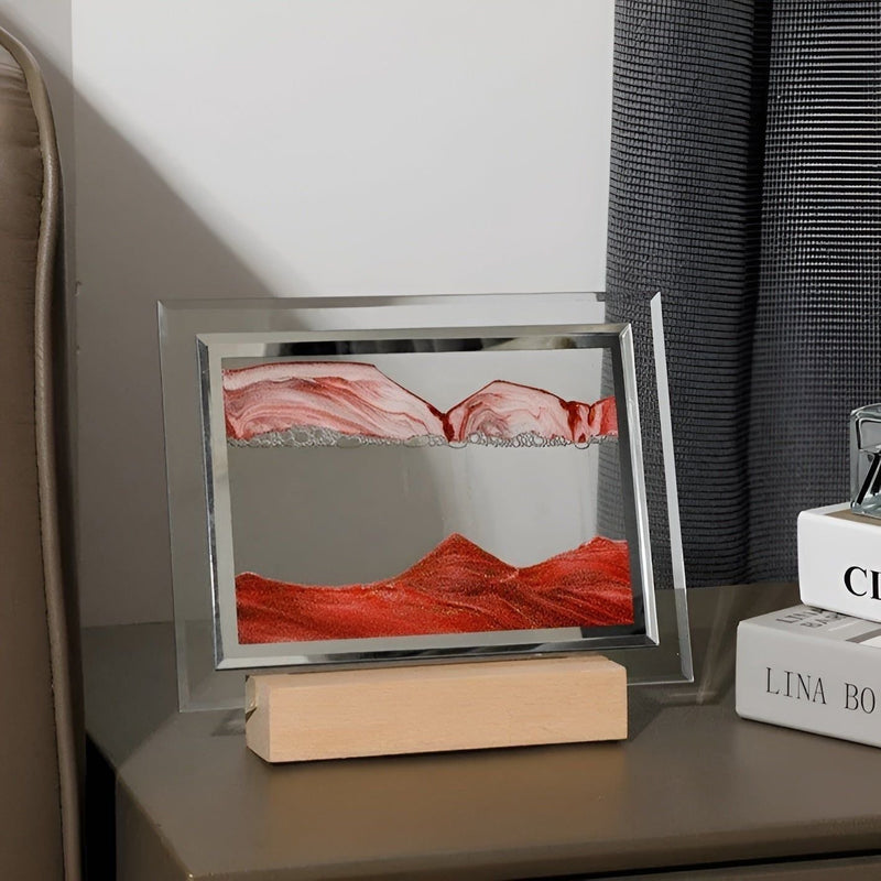 CalmiWave – Kunstlampe med flydende sand og beroligende LED-lys