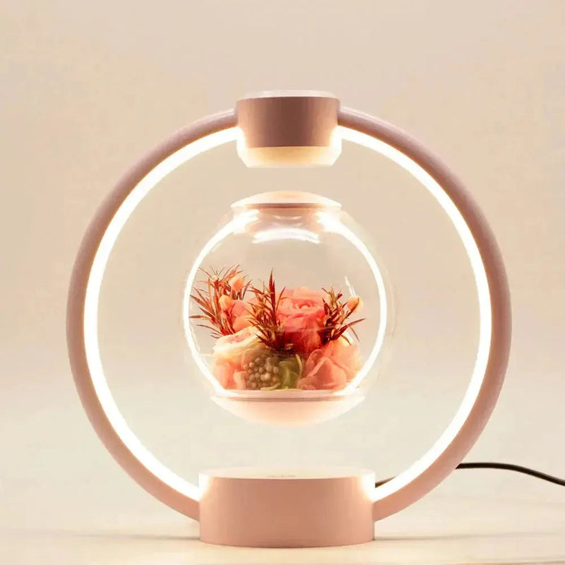 EternalGlow – Magnetisk svævende blomsterlampe med varmt LED-lys og tidløs elegance