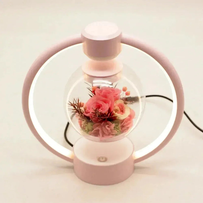 EternalGlow – Magnetisk svævende blomsterlampe med varmt LED-lys og tidløs elegance