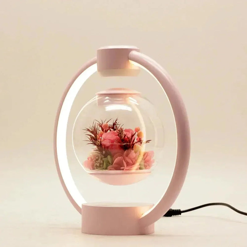 EternalGlow – Magnetisk svævende blomsterlampe med varmt LED-lys og tidløs elegance