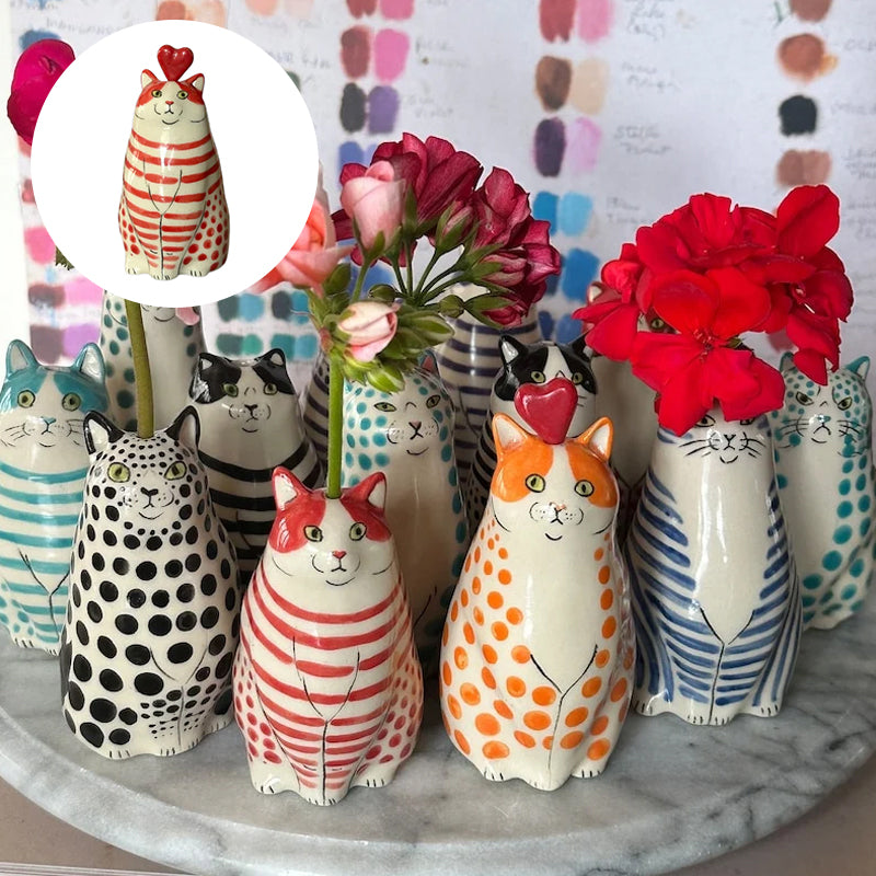 PurrDots - Legesyg Kattevase med Prikker til Charmerende Hjemmeindretning