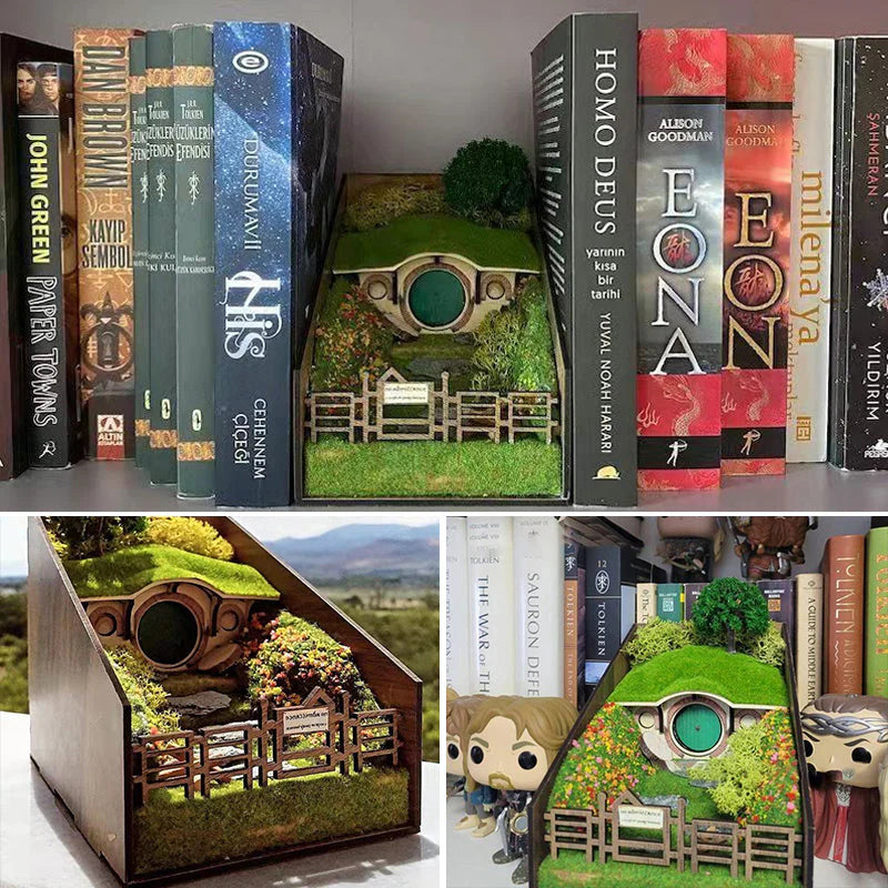 BookCharm – Håndlavede dekorative bogstøtter med mikrolandskabsdesign til bogreoldekoration