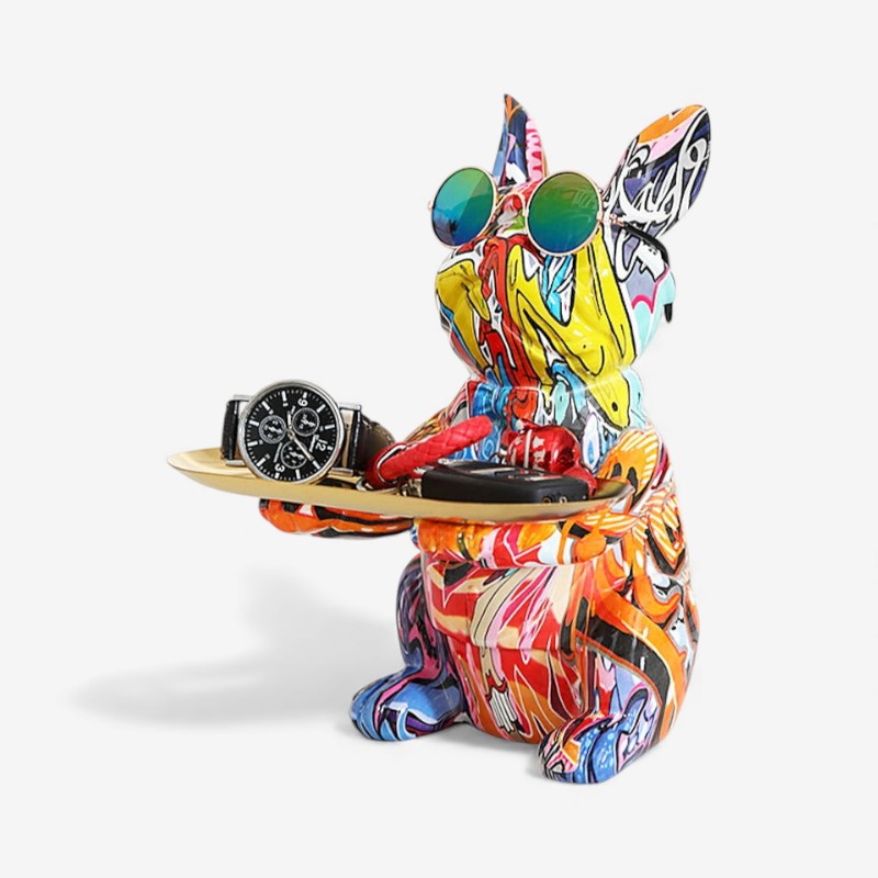 TrayBully - Bulldog-figur med bakke til dekorativ udstilling