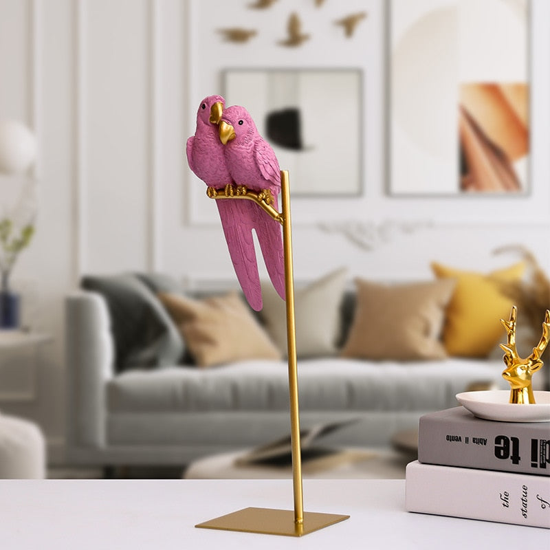 ColorNest - Elegant dvergpapegøje-duo-indretning med livligt kunstnerisk design
