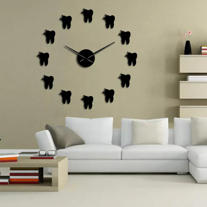 ToothTime - Tanddesign dekorativt ur med stilfuld glans og unikt look