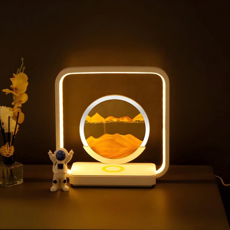 HorizonFlow - Roterende sandlampe med LED-lys for en beroligende atmosfære