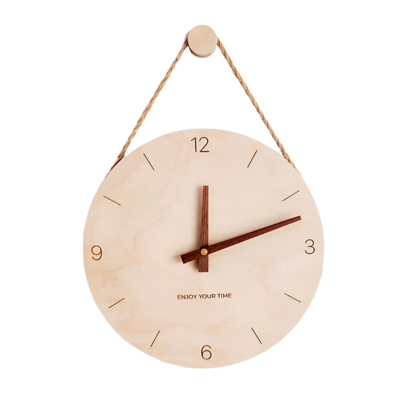 TimberEase – Minimalistisk Vægur i Træ med Lydløst Kvartsurværk