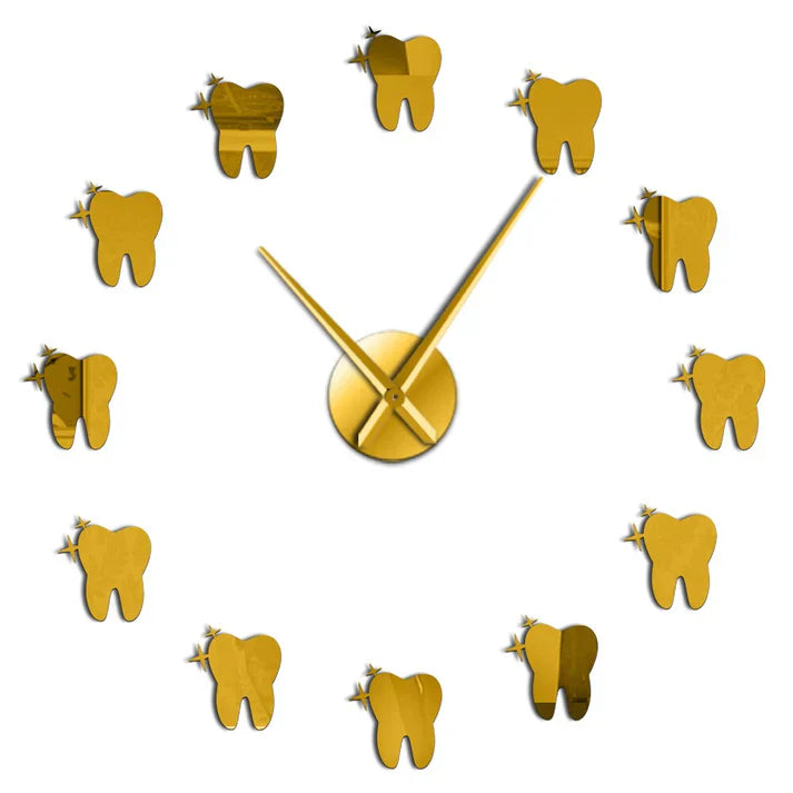 ToothTime - Tanddesign dekorativt ur med stilfuld glans og unikt look