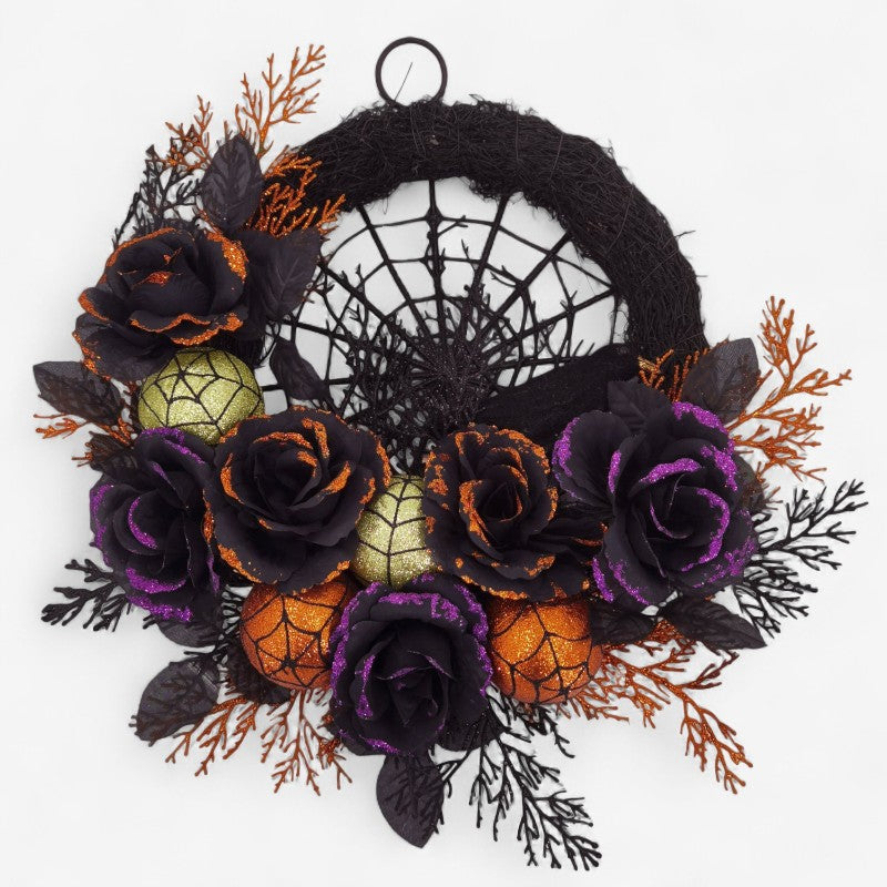 WebCreep - Halloween Krans med Spindelvævsdesign