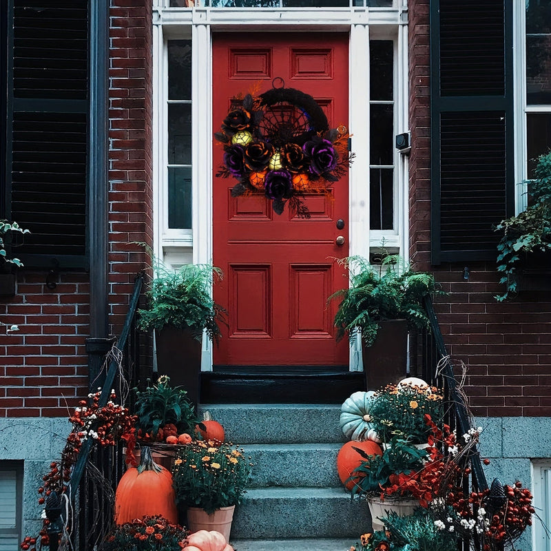 WebCreep - Halloween Krans med Spindelvævsdesign