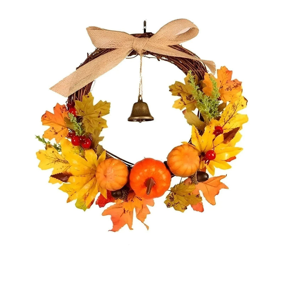 MapleNest – Efterårskrans til døren med varmfarvet efterårsløv til festlig dekoration