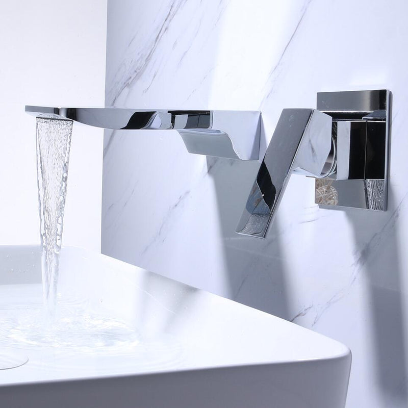 AquaFlow – Vægmonteret vandfaldshane med bred tud for et stilfuldt, moderne touch