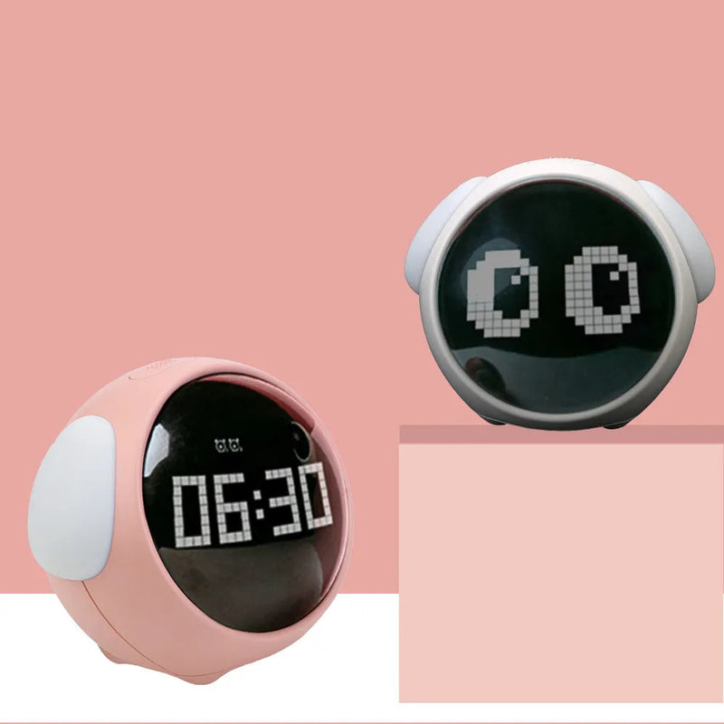 PixelTime - Sødt LED-vækkeur med udtryksfuldt digitalt ansigt