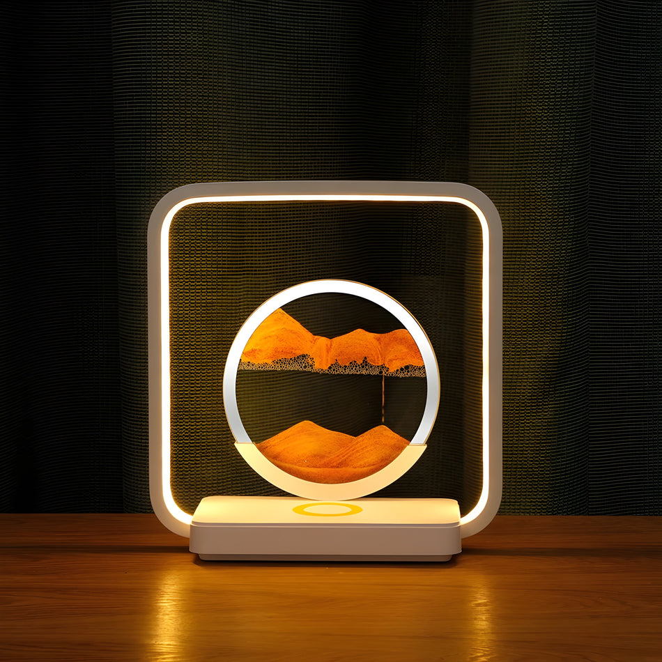 HorizonFlow - Roterende sandlampe med LED-lys for en beroligende atmosfære