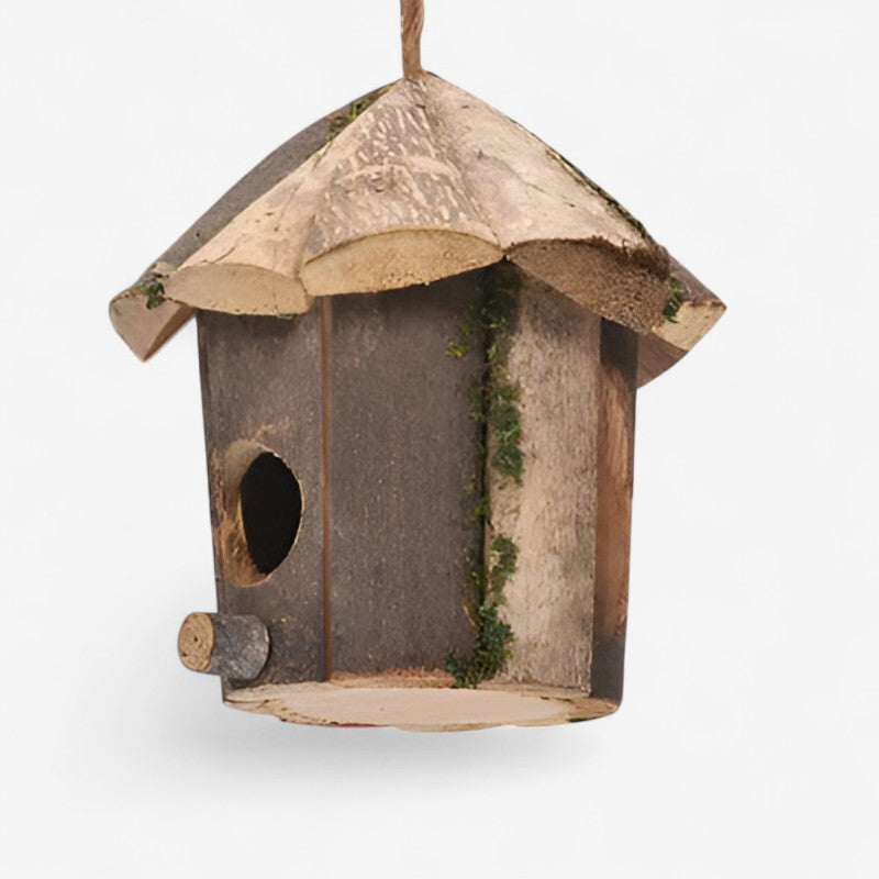 BirdHut – Hytteformet Fuglehus med Ophængssnor til Haven