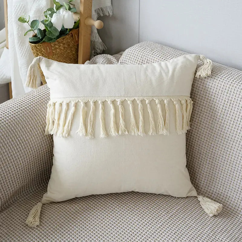 CozyNest – Dekorative pudepuder med tekstureret design og frynser til enhver plads
