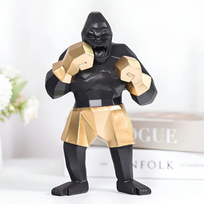 GorilaPunch - Dristig gorillastatue med boksepositur til inspirerende indretning