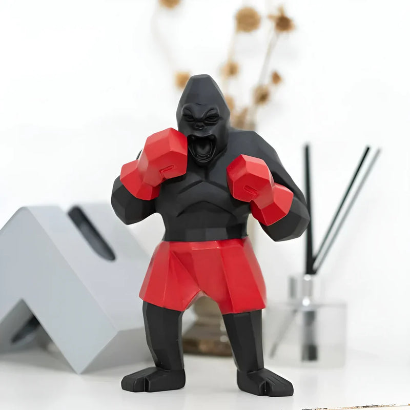 GorilaPunch - Dristig gorillastatue med boksepositur til inspirerende indretning