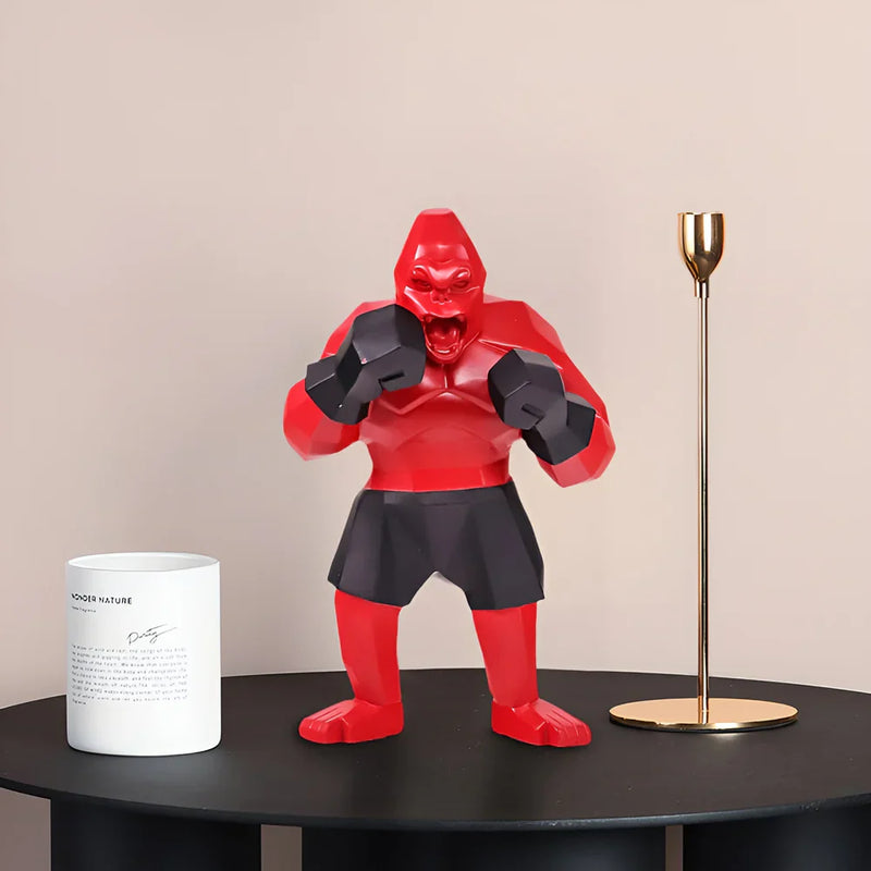 GorilaPunch - Dristig gorillastatue med boksepositur til inspirerende indretning