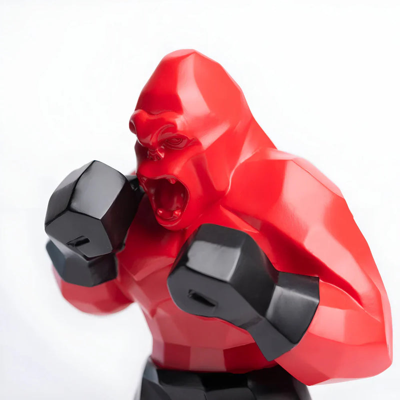 GorilaPunch - Dristig gorillastatue med boksepositur til inspirerende indretning