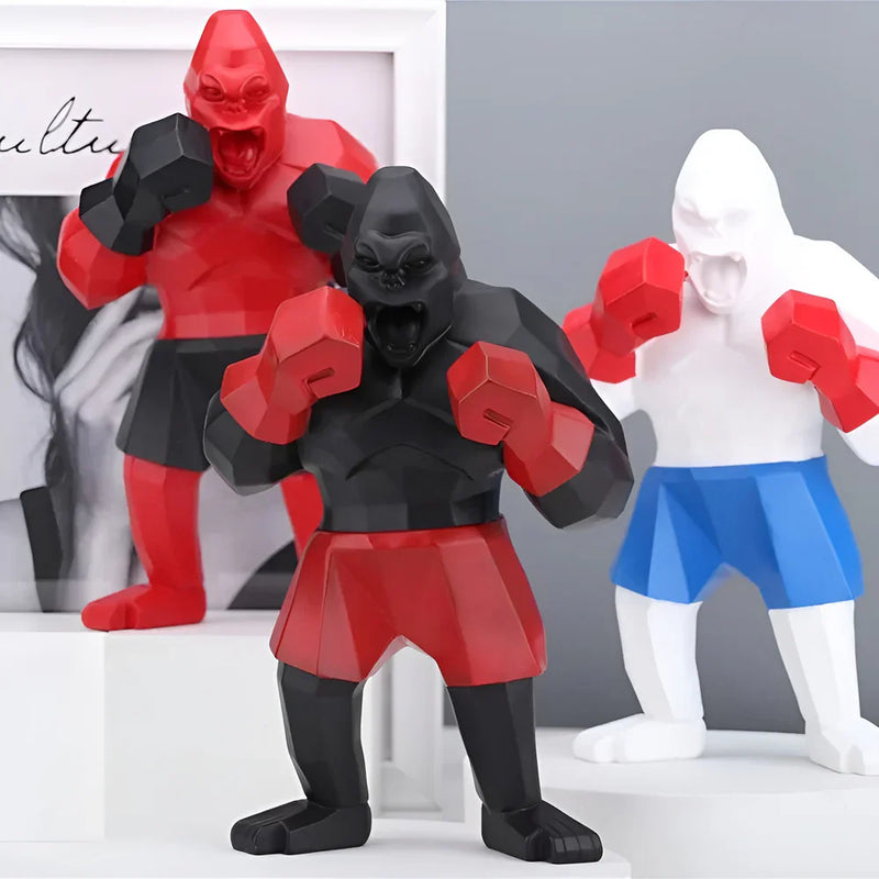 GorilaPunch - Dristig gorillastatue med boksepositur til inspirerende indretning