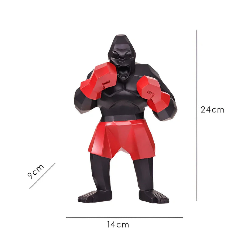 GorilaPunch - Dristig gorillastatue med boksepositur til inspirerende indretning