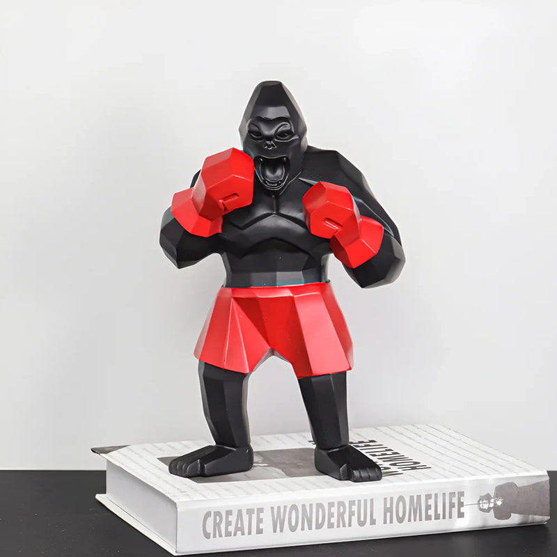 GorilaPunch - Dristig gorillastatue med boksepositur til inspirerende indretning